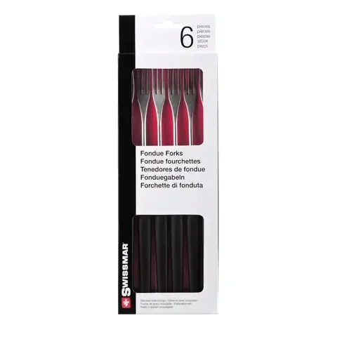 Swissmar Black/Silver Stainless Steel/ABS Plastic Fondue Forks