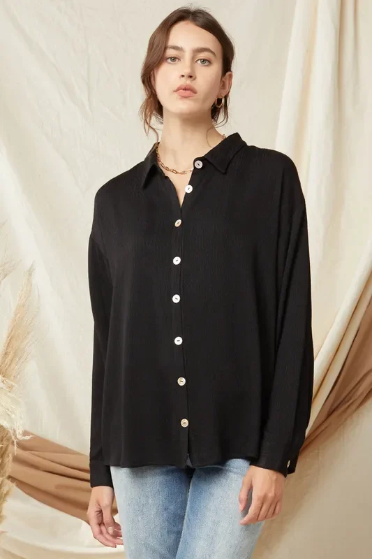 Sylvia Snakeskin Button Down