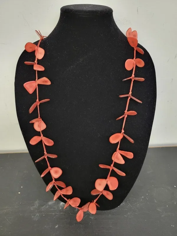Tagua Necklace SC410-PC Orange / Rust