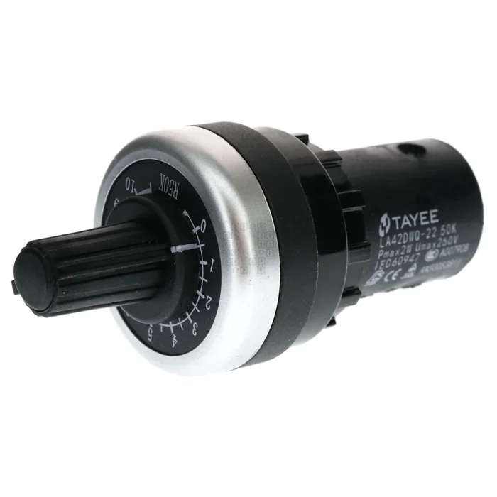 Tayee LA42DWQ-22 22mm Panel Mount Potentiometer, 50K Ohm, 2W 250V