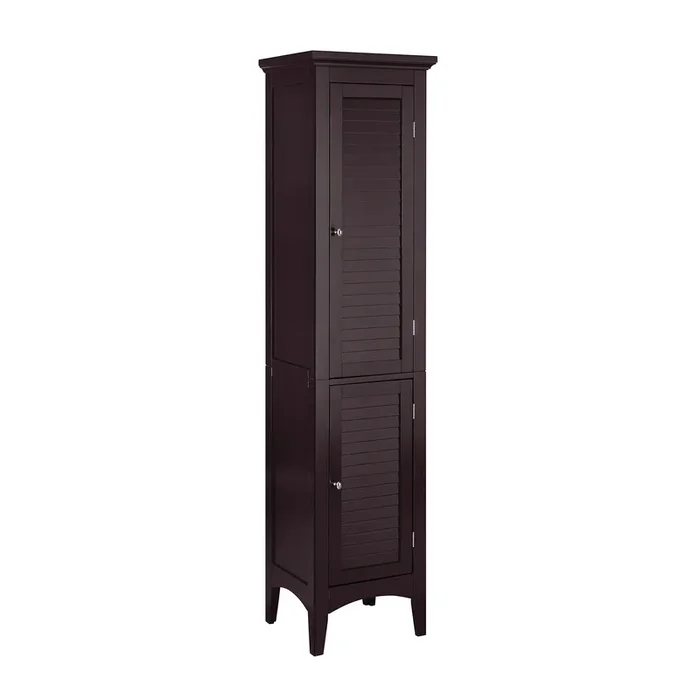 Teamson Home Glancy 15-in x 63-in x 13-in Dark Espresso Freestanding Linen Cabinet