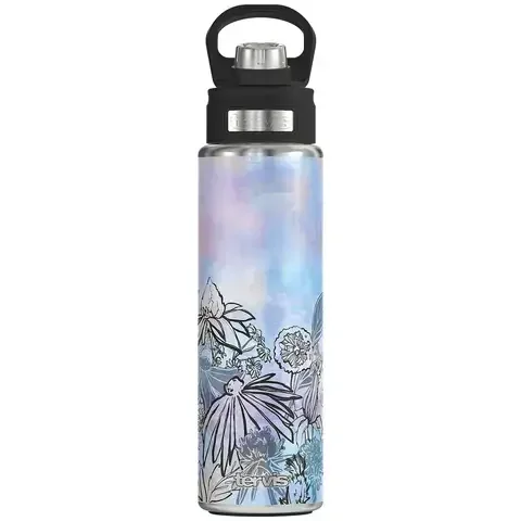 Tervis 24 oz Multicolored BPA Free Floral Lines Insulated Bottle
