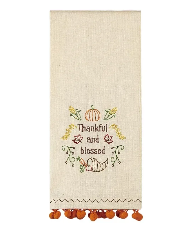 Thankful and Blessed Linen Handtowel