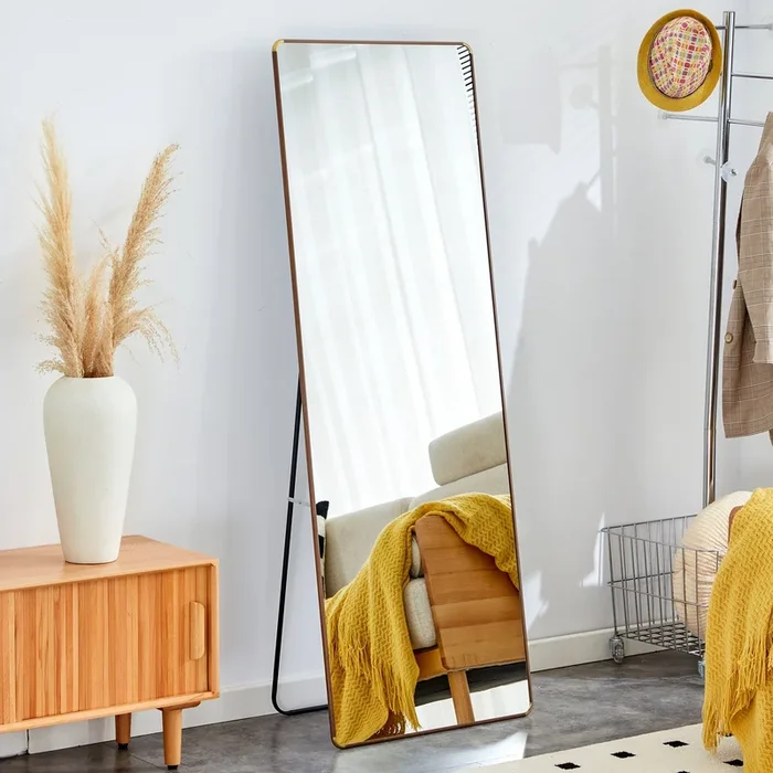 The 4th generation floor standing full-length mirror. wall mirror, bathroom makeup mirror, bedroom foyer, clothing store, wall mounted. 65 “x 23.2”