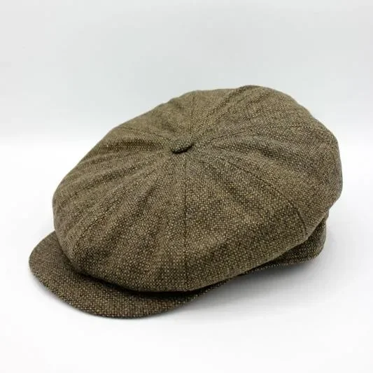 The “Birmingham” – Dark Green Check Newsboy Cap by Hologramme Paris