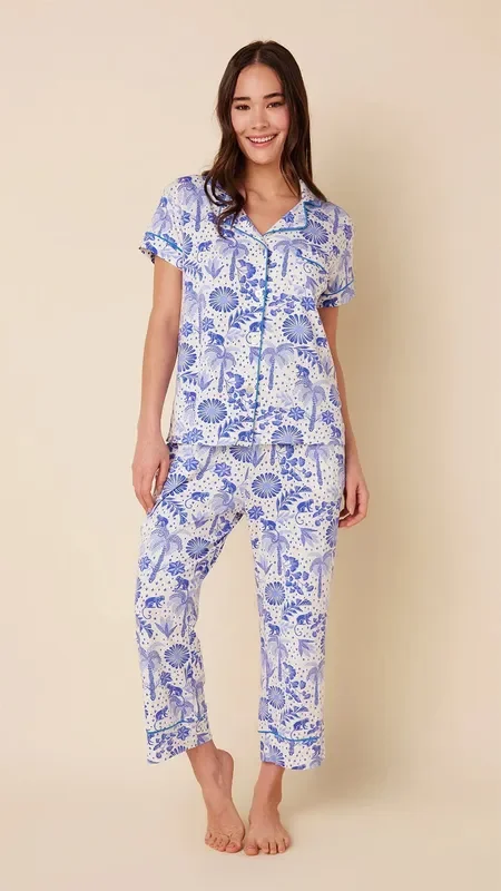 The Cat’s Pajamas – Palmera Pima Knit Capri Pajama Set