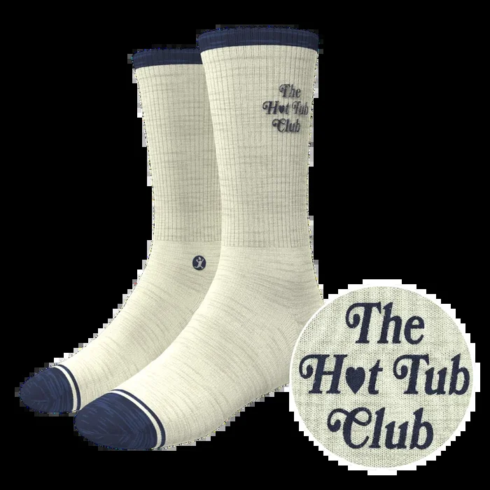The Jet Set | Hot Tub Club Oatmeal Heel Hammock™ Crew Socks