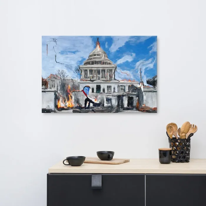 The Power Returns to the People – AI Generated Art on Canvas
