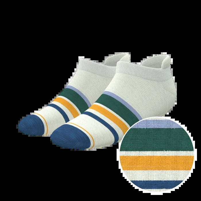 The Retro Actives | Retro Stripe Heel Hammock™ Ankle Socks