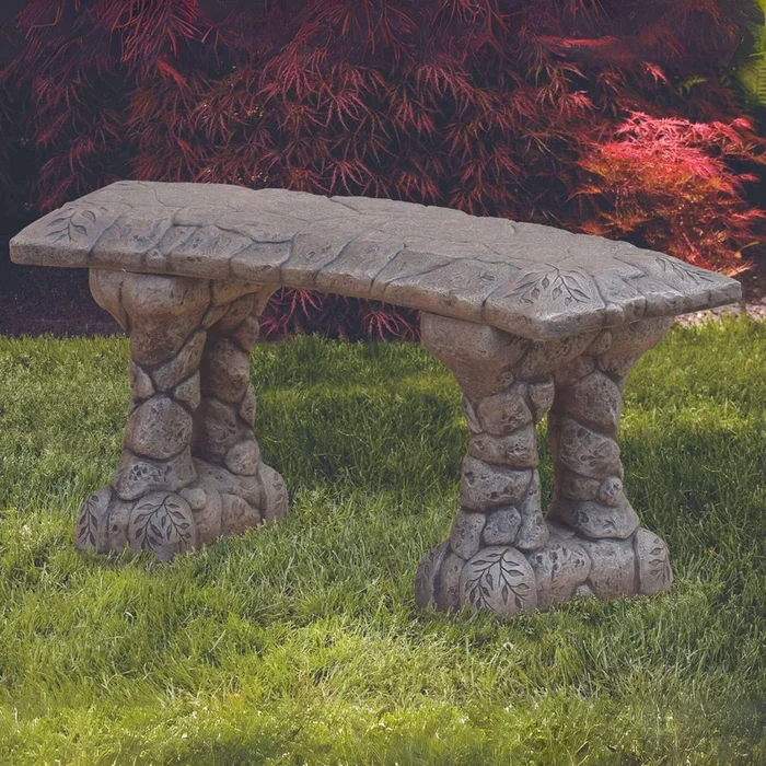 The Stone Concrete Garden Bench – Massarellis #4204