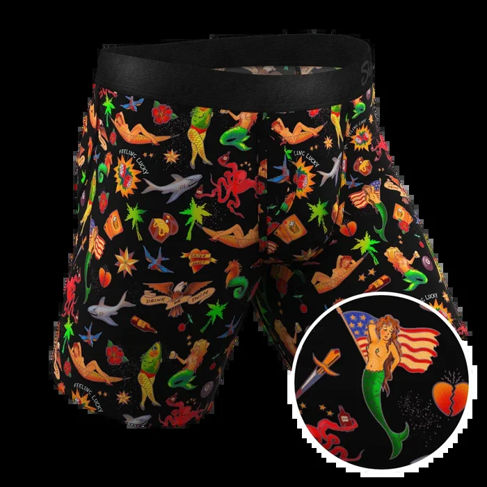 The Tight Ship | Sailor Tattoos Long Leg Ball Hammock® Pouch Underwear With Fly