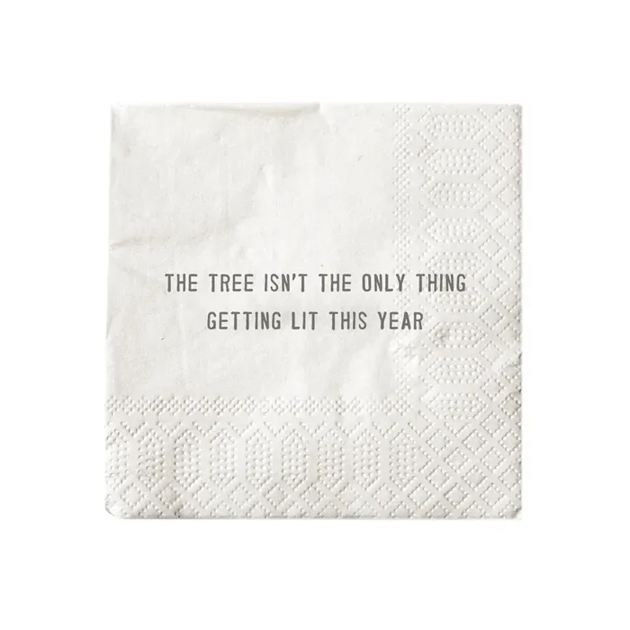 The tree isn’t the only thing getting lit this year Holiday Cocktail Napkin Set (20pcs) 5″ x 5″