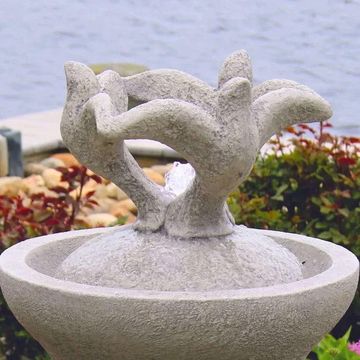 Three Doves Concrete Fountainette w/Lights – Massarellis #3916