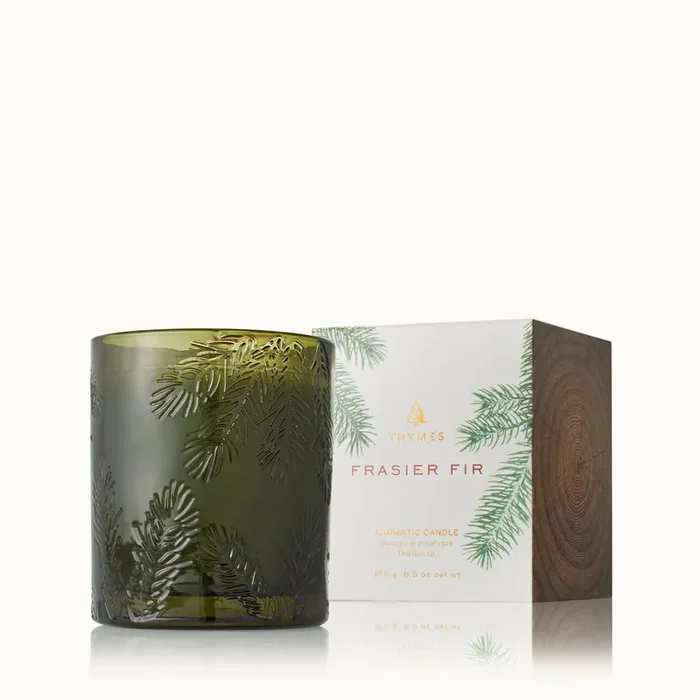 Thymes Limited – Green Glass Candle – Frasier Fir
