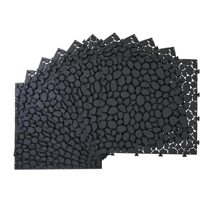 Tidoin Outdoor 1 ft. x 1 ft. Composite Deck Tile in Black(60 Per Box)