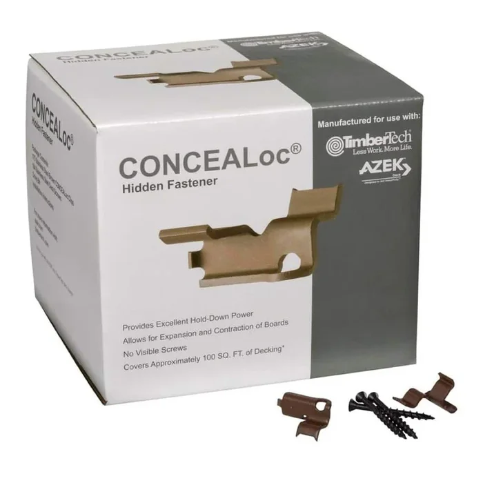 TimberTech CONCEALoc Hidden Fastener 100 sq. ft. (175 CONCEALoc Fasteners, 184 Screws and Drive Bit)