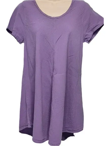 Top S-1611 Pullover-Short Sleeve-Purple-Women’s