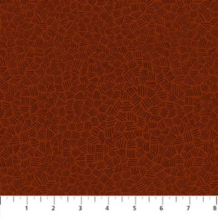 Tossed Cross Hatches on Pecan Brown Fabric – 10009-35 Pecan – PLF-Mixmaster Mashup – Patrick Lose Fabrics