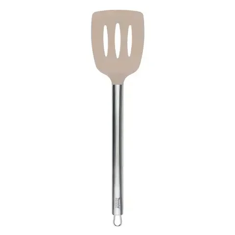 Tovolo Warm Gray Silicone/Stainless Steel Handled Slotted Turner