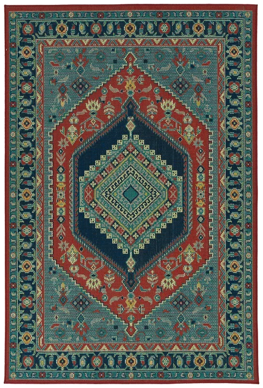 Traditional, Transitional, Oriental, Medallion, Border, Cut Pile 3’6″ X 5’6″ Rectangle Area Rug Red Polypropylene