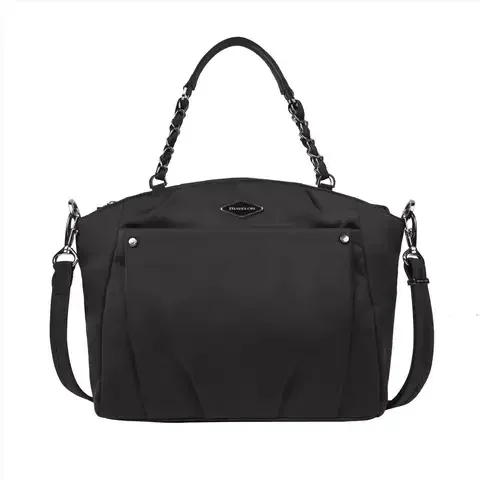 Travelon Large Polyester Black Satchel Crossbody Bag