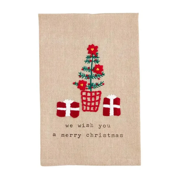 Tree Embroidered Christmas Towel