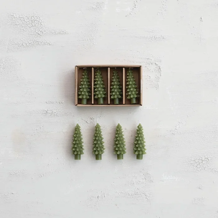 Tree Shaped Taper Candles – Set of 4