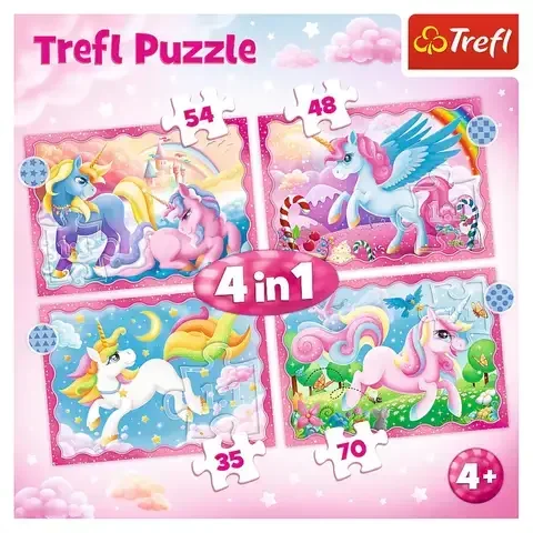 Trefl Unicorns and Magic 4-in-1 Jigsaw Puzzle Multicolored 207 pc