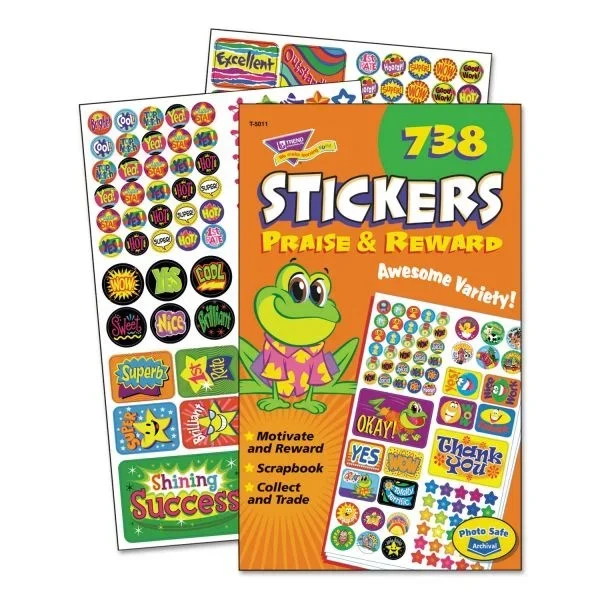 Trend Sticker Assortment Pack – Frogs, Stars, Thank You!