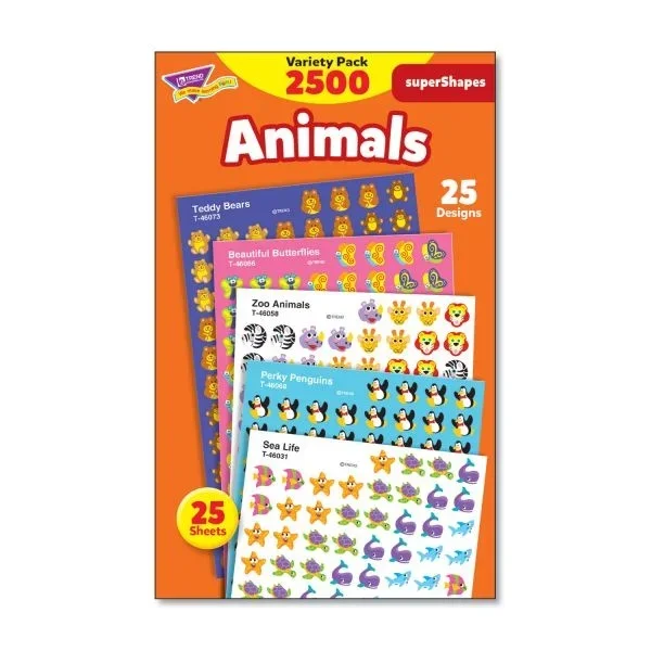 Trend Superspots and Supershapes Sticker Packs, Animal Antics