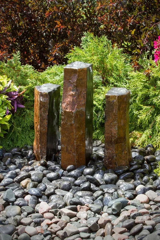 Trinity Split Polished Basalt Fountain