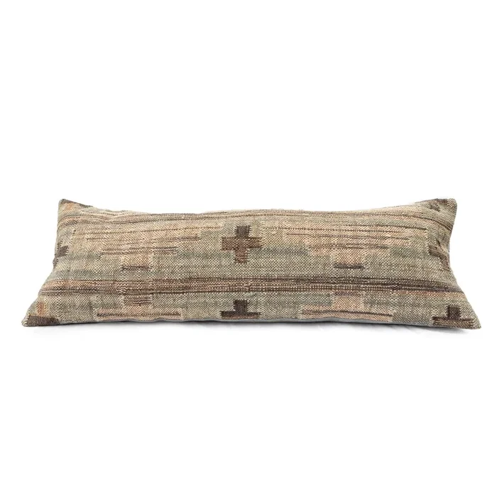 ***Triple Cross Kilim Lumbar Pillow 40″x14″