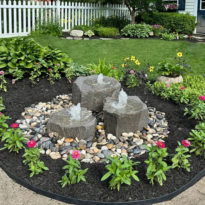 Triple Falls GFRC Boulder Fountain – Complete Kit – Blue Thumb