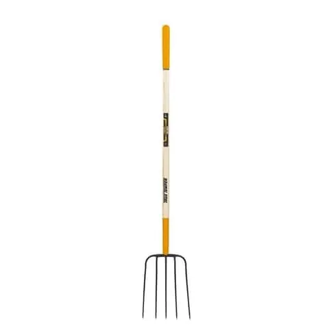 True Temper 5 Tine Steel Manure Fork 48 in. Wood Handle
