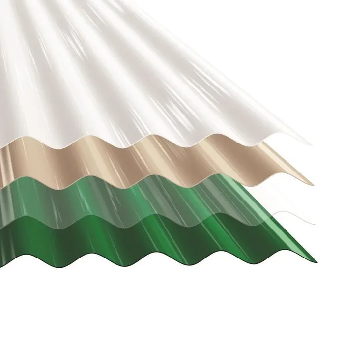 Tuftex SeaCoaster 2.2-ft x 8-ft Corrugated Green PVC Plastic Roof Panel