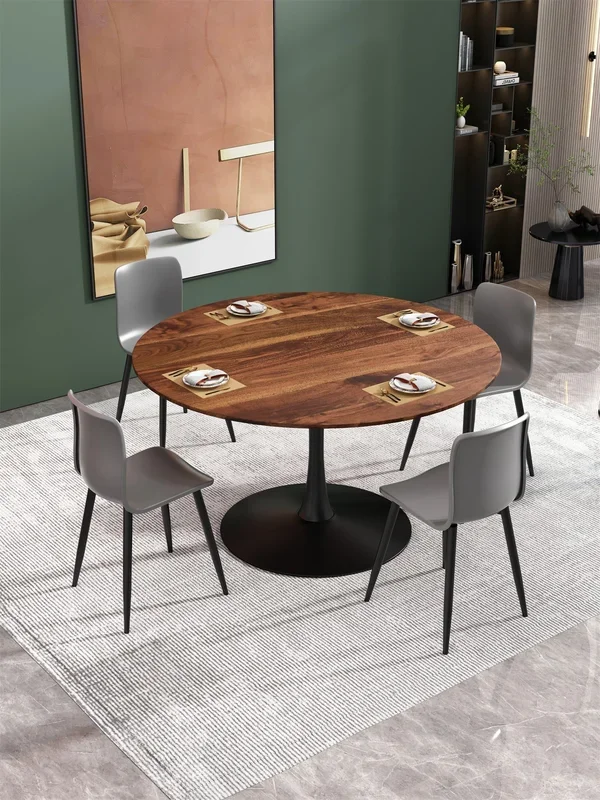 TULIP DINING TABLE, Dia. 106cm ROUND, Nature Wood, 1pc per ctn
