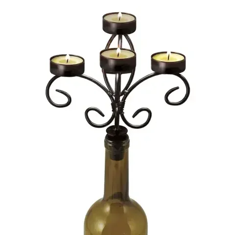 TWINE Boulevard Wrought Iron Wine Bottle Candelabra