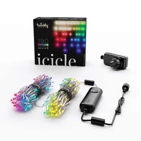 Twinkly LED Mini Multicolored/Warm White 190 ct Icicle Christmas Lights