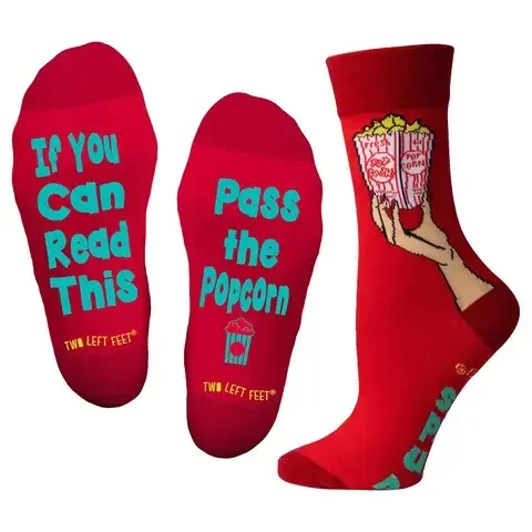 Two Left Feet Unisex Pass the Popcorn S Novelty Socks Multicolored