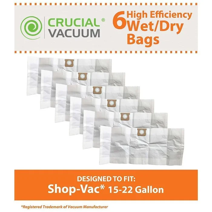 Type G Bags Replacement for Shop-Vac 15-22 Gal. Vacuums Parts 90663, 90663-00 (6-Pack)