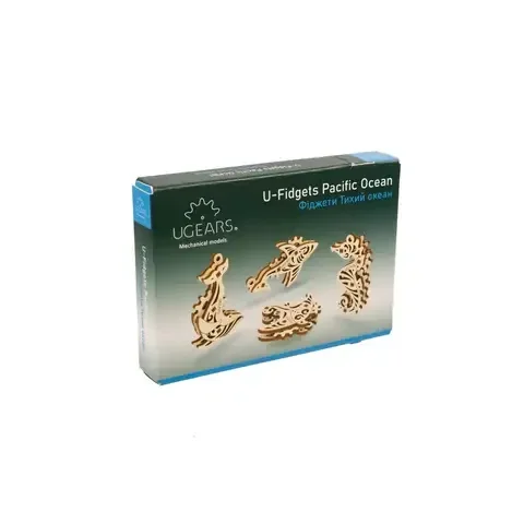 UGears Fidget Pacific Ocean Mechanical Model Kit Tan 37 pc