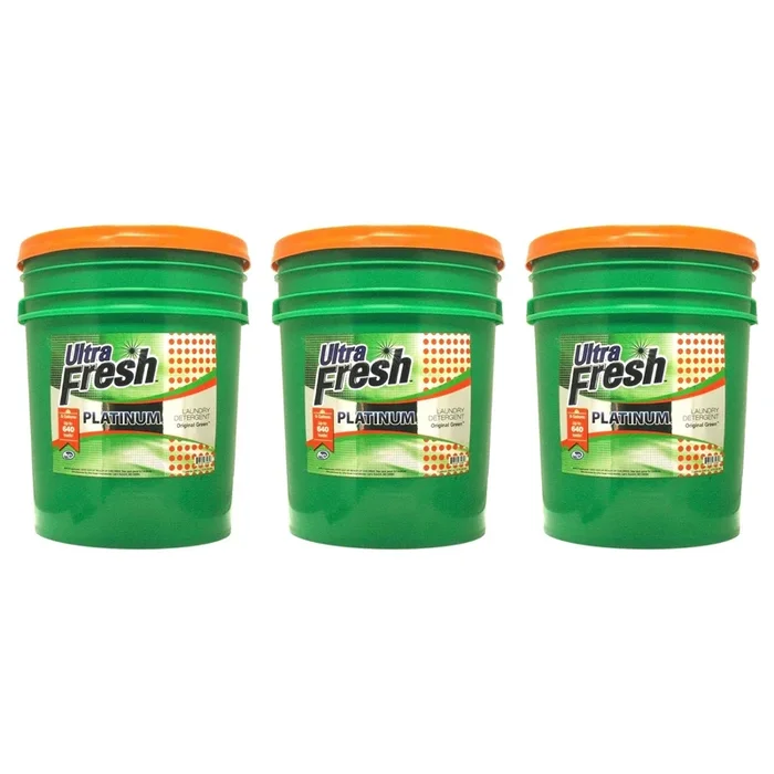 Ultra Fresh 3X Platinum 5 Gallon Laundry Detergent, Up to 640 Loads (3 Pack)