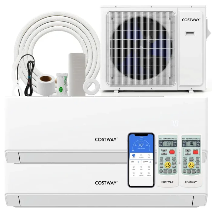 UltrEco Series 30000 BTU 2 Zone 23 SEER2 Mini Split Air Conditioner Wifi Enabled with Heat Pump