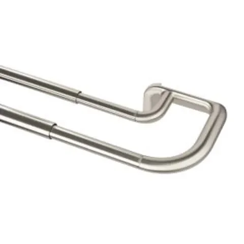 Umbra Twilight Matte Nickel Silver Curtain Rod 48 in. L X 88 in. L