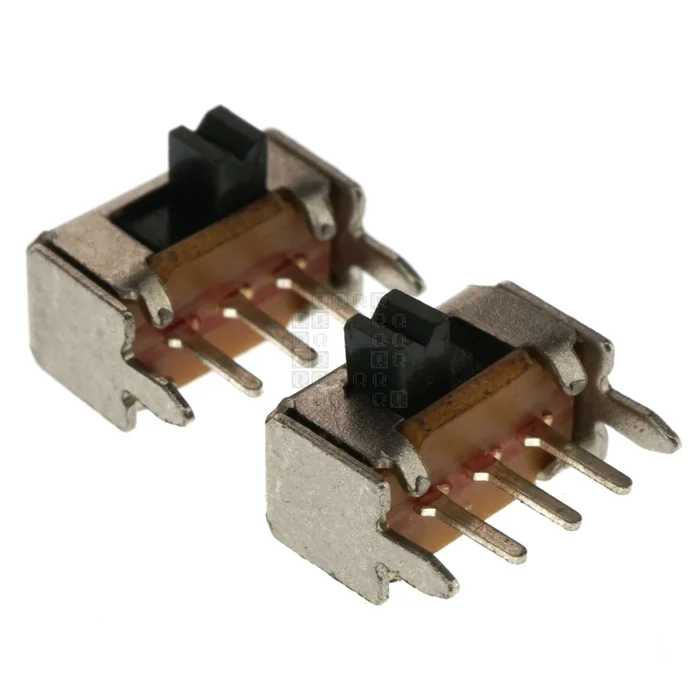 Unbranded SK12D07 Mini 3-Pin Right-Angle Slide Switch, SPDT, 2-Pack