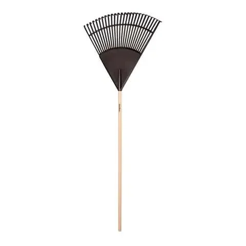 UnionTools 66.75 in. 24 Tine Poly Leaf Rake Wood Handle