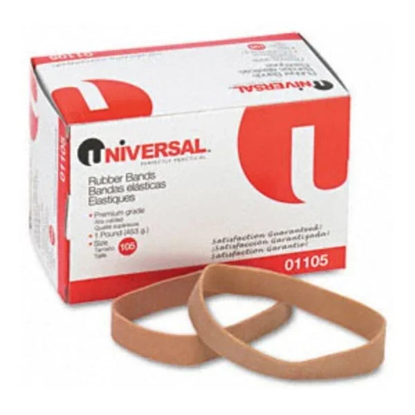 Universal Rubber Bands, Size 105, 0.06″ Gauge, Beige, 1 Lb Box, 55/Pack