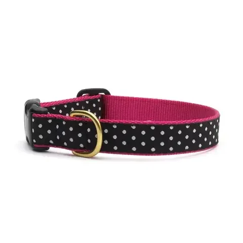 Up Country Black/White Dot Nylon Dog Collar Large