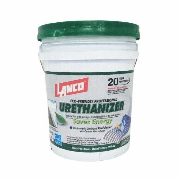 Urethanizer 5 Gal. 100% Acrylic Urethane Elastomeric White Reflective Roof Sealer