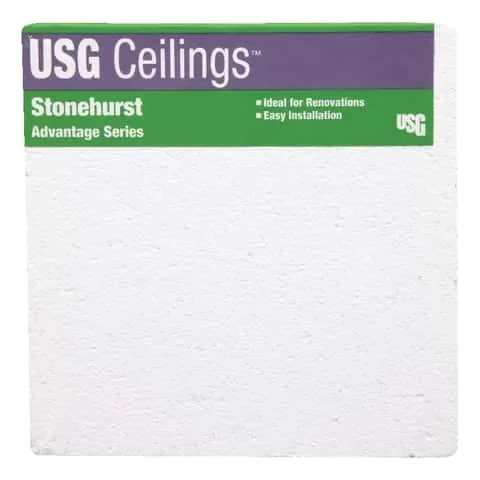 USG Ceilings 48 in. L X 24 in. W 0.56 in. Square Edge Ceiling Tile 1 pk